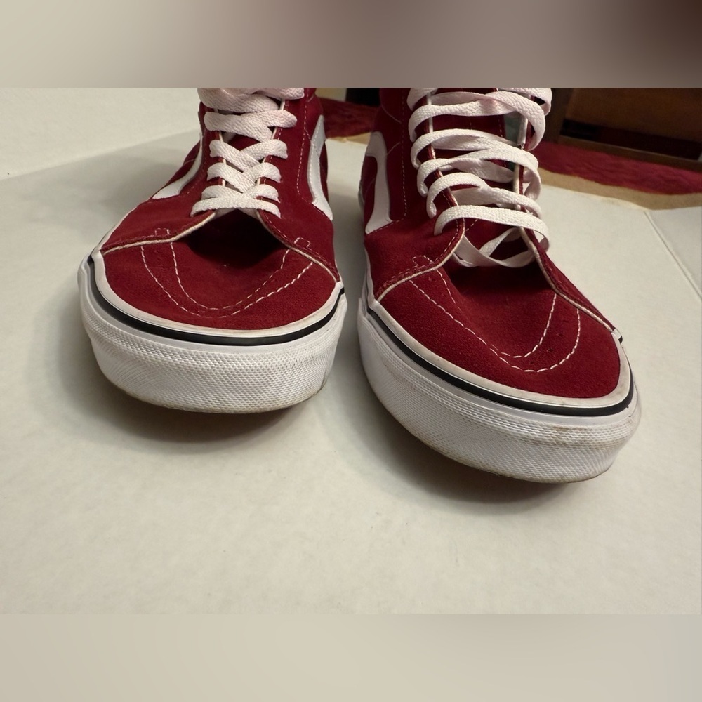 VANS SK8 HIGH TOP BURGUNDY SIZE 13 UNISEX
CANVAS SKATE SHOES - Picture 5 of 16